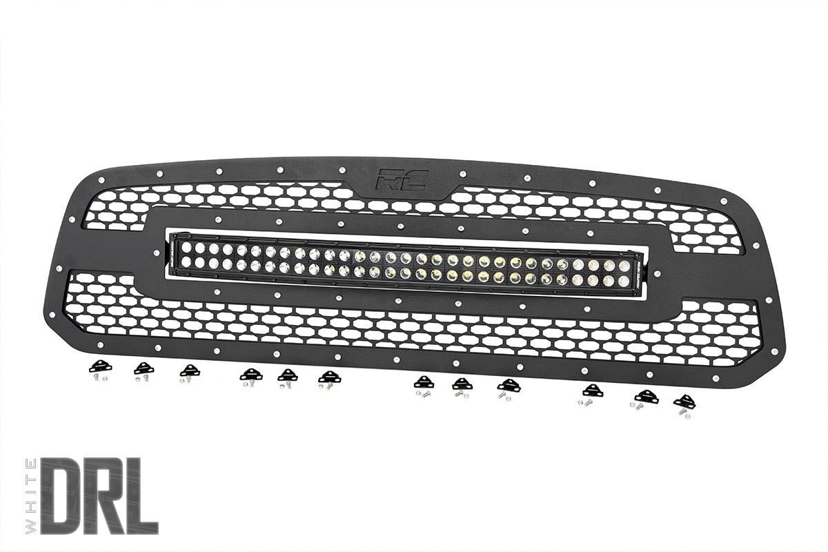 Mesh Grille | 30" Dual Row LED | Black | White DRL | Ram 1500 (13-18 & Classic)