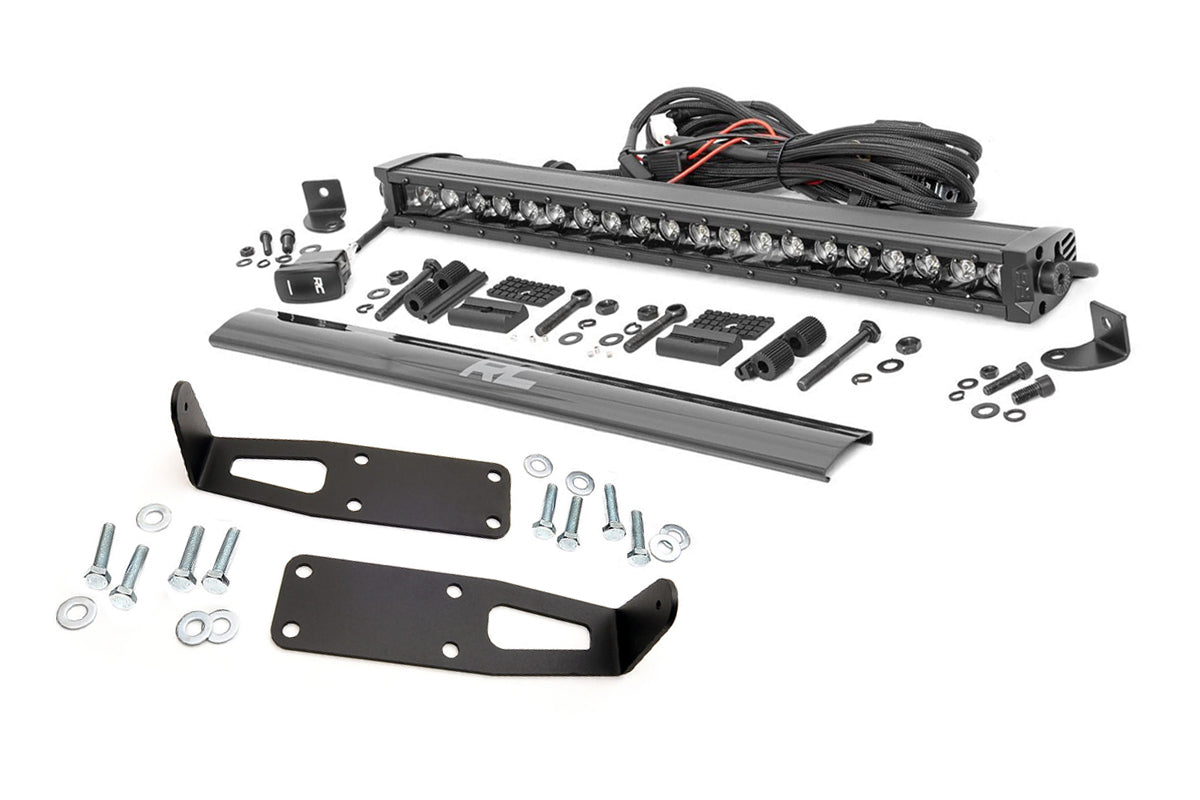 LED Light Kit | Bumper Mount | 20" Black Single Row | White DRL | Ram 2500/3500 (10-18)