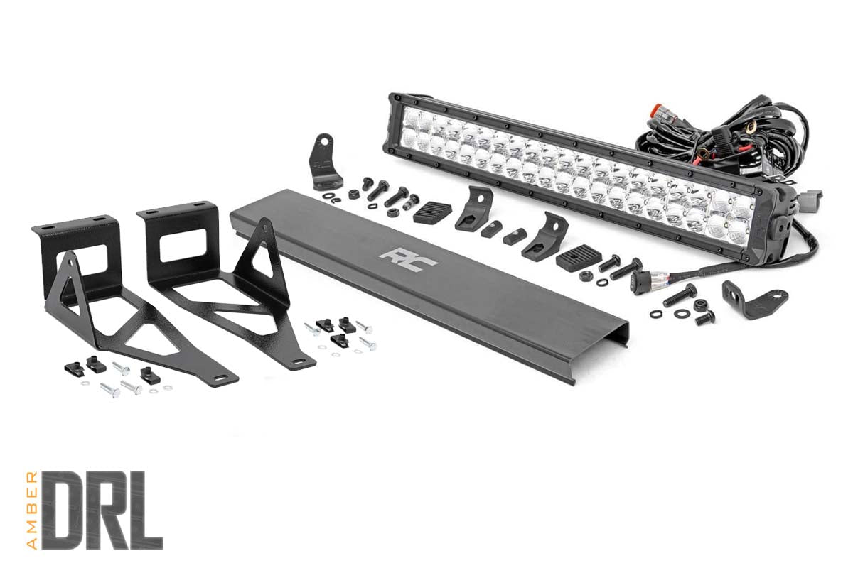 LED Light Kit | Bumper | 20" Chrome Dual Row | Amber DRL | Ford F-250/F-350 Super Duty (05-07)