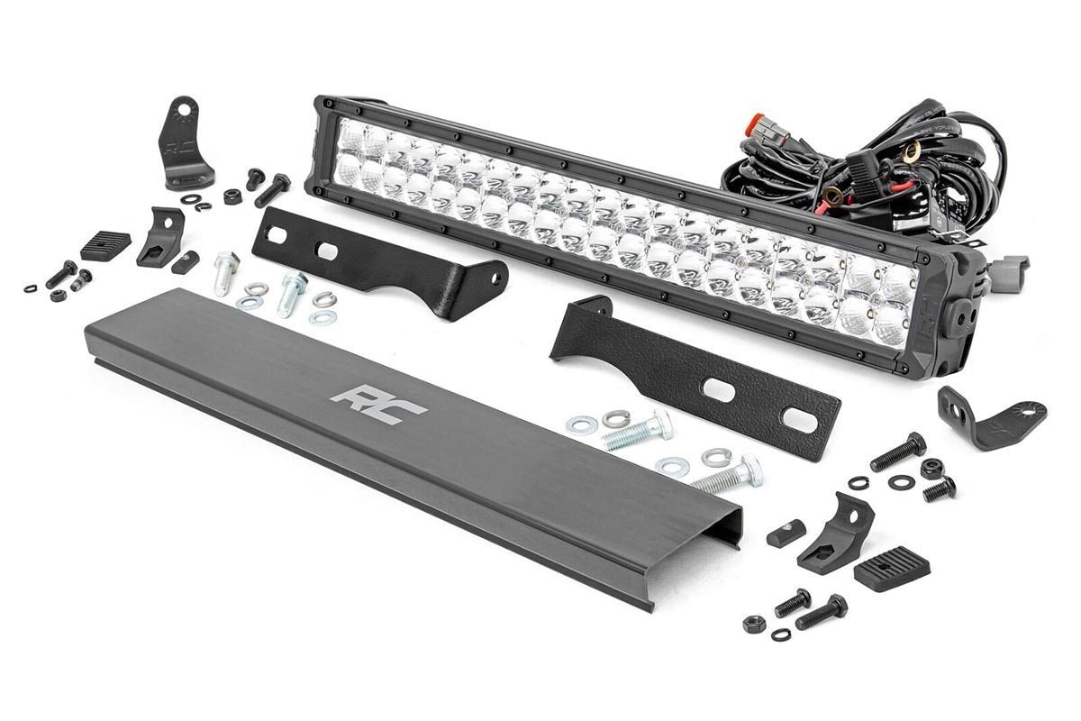 LED Light Kit | Bumper Mount | 20" Chrome Dual Row | White DRL | Jeep Grand Cherokee WK2 (11-20)