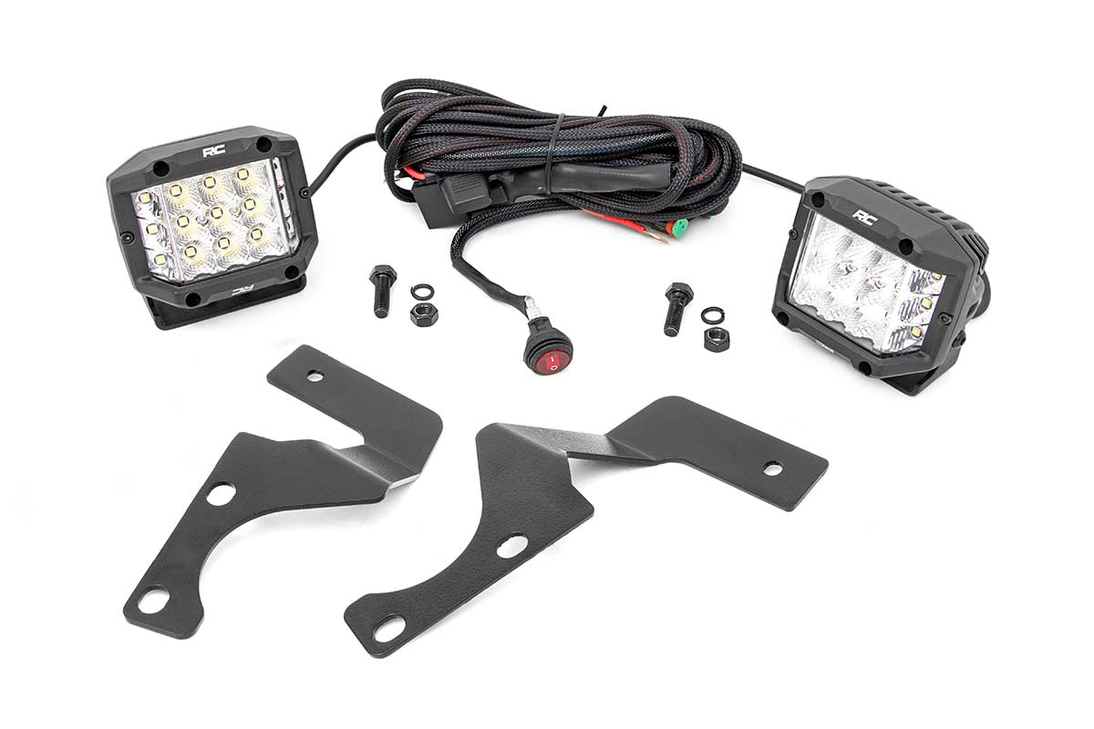 LED Light Kit | Ditch Mount | 3" Chrome Wide Angle Pair