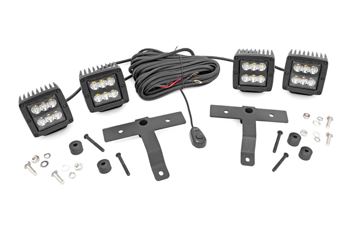 Jeep Quad LED Light Pod Kit  - Black Series (18-24 JL / 20-24 Gladiator)