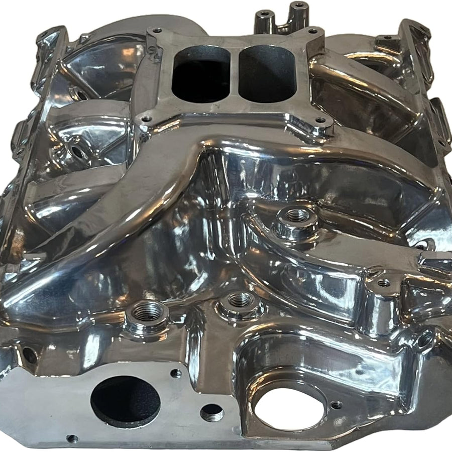 Ford FE Dual Plane Intake Manifold Polished Aluminum 352 360 390 427 428 V8 Mid Rise Street Strip Performance