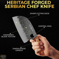SliceElite Hand-Forged Serbian Chef Knife | Multi-Purpose Meat & Veg Cutting Knife | Professional Cooking Tool with Gift Box