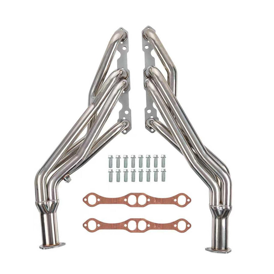 Long Tube Exhaust Headers 1 5/8 Inch Primaries 2.5 Inch Collectors Polished 304 Stainless Steel Fits 1988 - 1998 Chevy GMC C1500 C2500 K1500 K2500 Silverado Sierra Truck 5.0L 5.7L Small Block V8