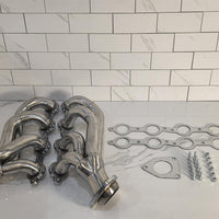 Stainless Steel Shorty Exhaust Headers – Fits 1999-2001 GMC Sierra 1500 2500, 2000-2001 GMC Yukon 4.8L 5.3L with EGR – Direct Bolt-On Manifold Replacement