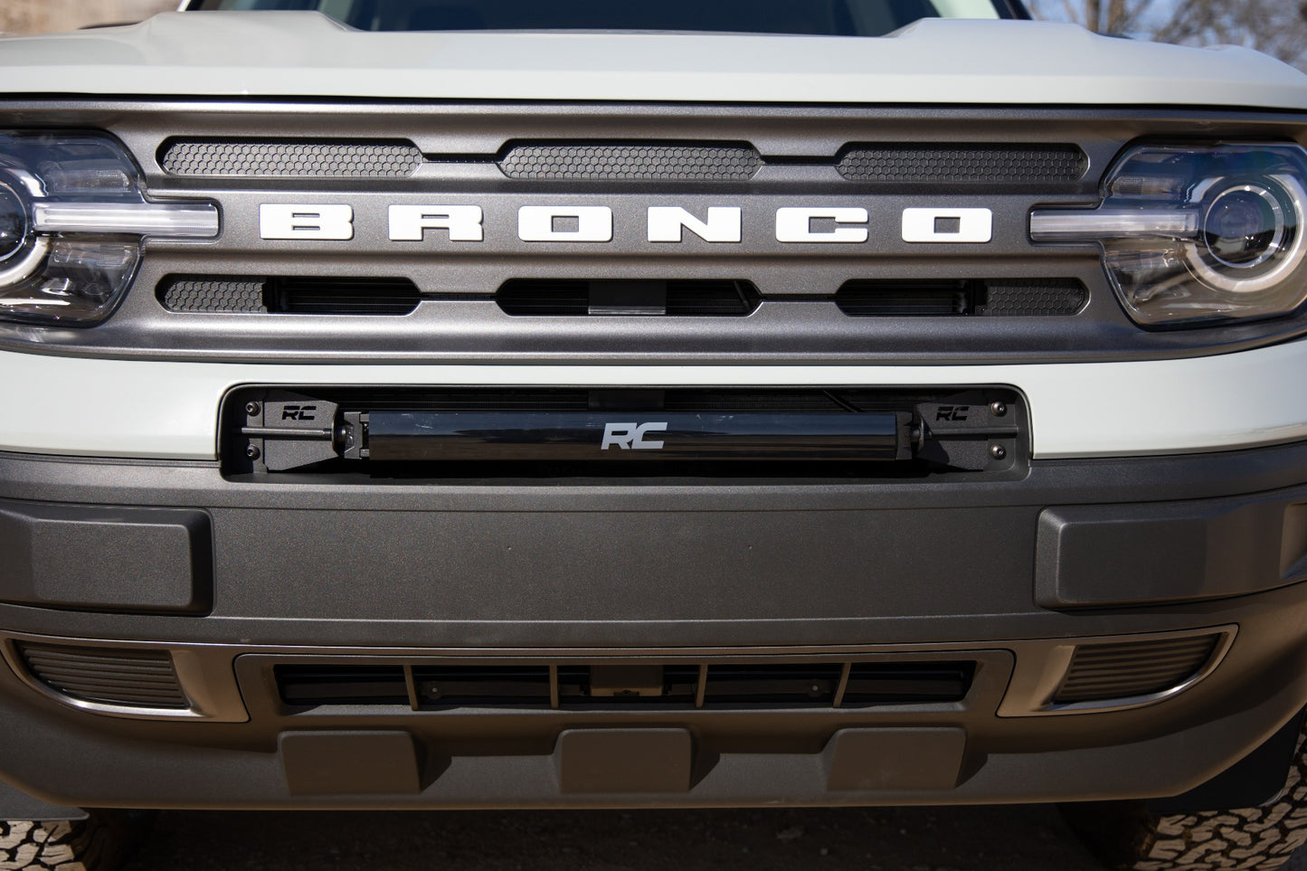 LED Light Kit | Bumper Mount | 20" Black Single Row | White DRL | Ford Bronco Sport (21-24)