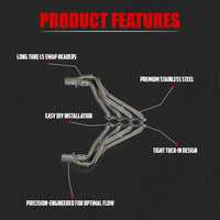 Long Tube LS Swap Headers for 60-91 Chevy & GMC  Trucks C10 C20 C30 2wd and More