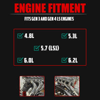 V-Band Style LS Swap Shorty Headers Stainless Steel Exhaust Headers with Upgraded Factory Style MLS Gaskets and Header Bolts Fits 4.8L 5.3L 5.7L LS1 6.0L 6.2L Gen 3 and Gen 4 Engines For LS Swaps Only