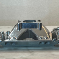 Polished Aluminum Intake Manifold, SBC, Single Plane High Rise for Vortec Heads