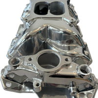 Polished Small Block Chevy Dual Plane Air Gap Aluminum Intake Manifold