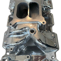 Polished Small Block Chevy Dual Plane Air Gap Aluminum Intake Manifold