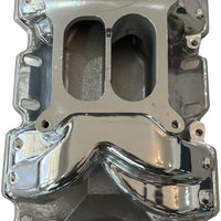 Polished Small Block Chevy Dual Plane Air Gap Aluminum Intake Manifold
