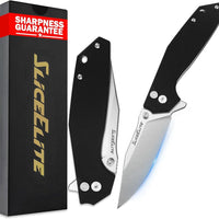 SliceElite 3.5-Inch El Capitan Folding Knife | Pocket Knife with Black G10 Composite Handle & D2 Steel Clip Drop Hybrid Blade | Tactical Gear EDC Knife with Button Lock & Pocket Clip
