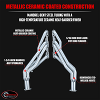 Ceramic Coated Long Tube Exhaust Headers for 1988-1998 Chevy GMC K1500 K2500 Tahoe Yukon Suburban Blazer 5.0 5.7 305 350 4WD 4X4 1-5/8 Inch Primaries 2-1/2 Inch Collectors 88-98
