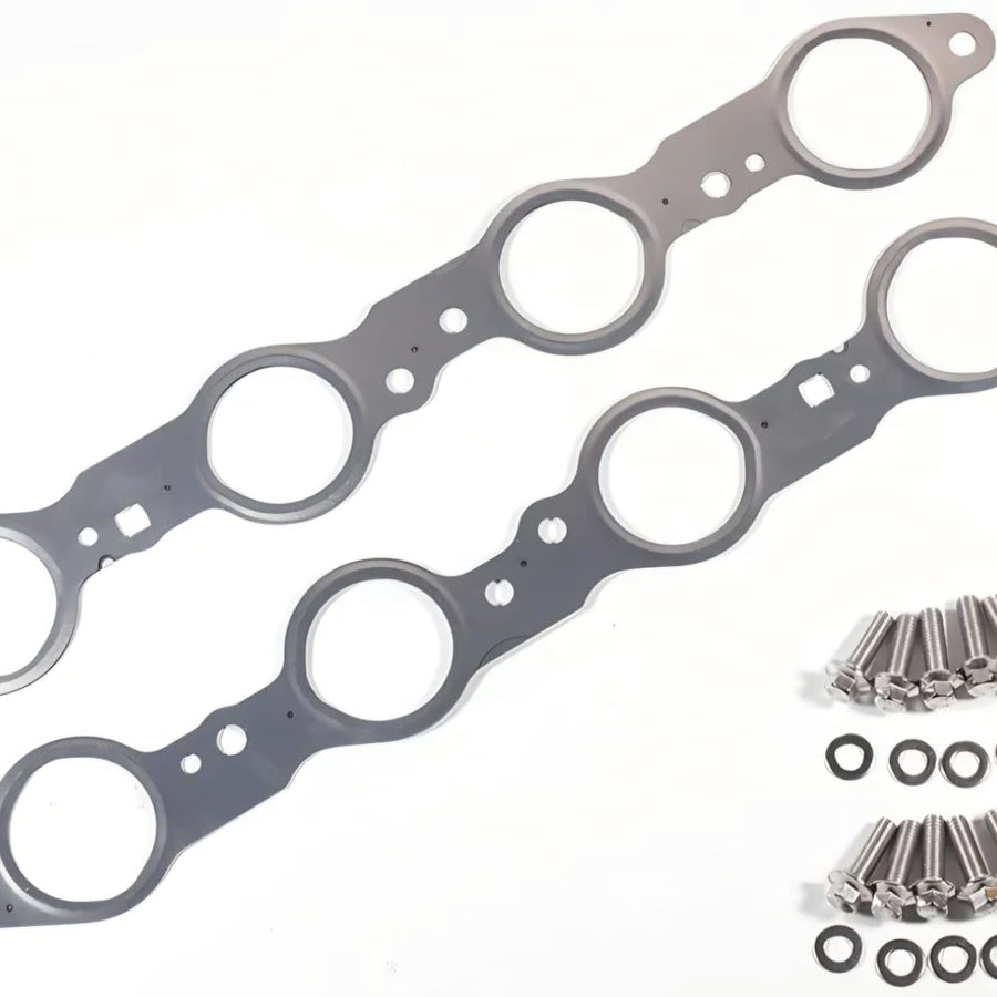 2 PCS MLS Exhaust Manifold Gasket with Bolts for LS Engines 4.8L 5.3L 5.7L 6.0L 6.2L Replaces 12617944 12600530 551696 LS1 LS2 LS3 LS6 Swap Kit