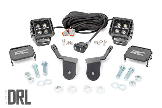 LED Light | Cage Mount | 2" Black Pair | White DRL | Honda Pioneer 1000/1000-5