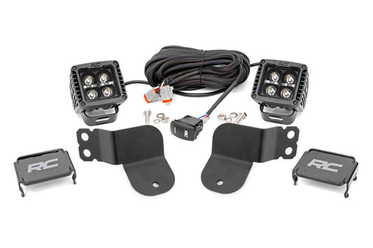 LED Light Kit | Cage Mount | 2" Black Pair | Amber DRL | Polaris General