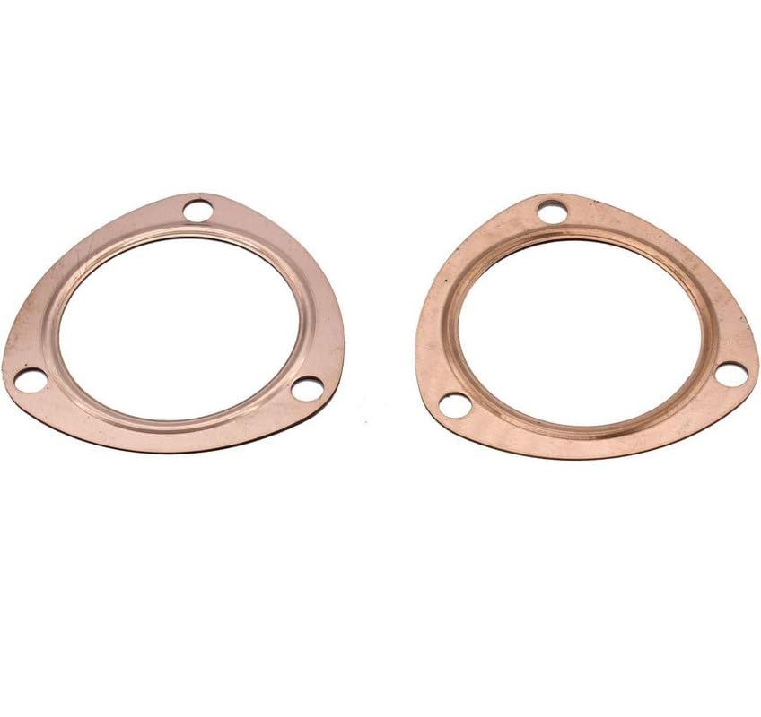 Certified Automotive Experts – 3 Inch Copper Exhaust Header Collector Gasket Set – Heavy Duty Reusable Exhaust Flange Seal for SBC BBC 302 350 383 454 – 3 Bolt Design – Leakproof O-Ring Seal