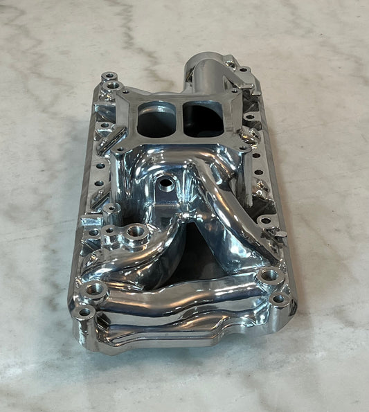 Polished Aluminum Intake Manifold Fits Small Block Ford 302 Dual Plane, Air Gap