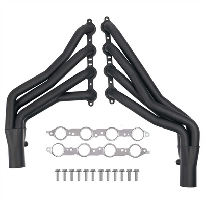 Black Long Tube Headers – LS Swap Square Body 73–87