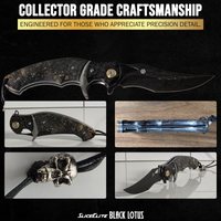 Black Lotus Folding Knife with 89-Layer Damascus VG10 Blade and Stabilized Maple Burl Wood Handle