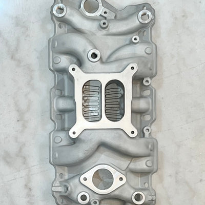 Small Block Chevy Mid Rise Dual Plane Intake Manifold, Square Bore SBC 1955-1995