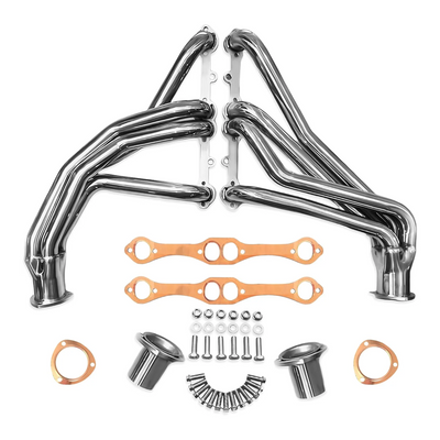 Polished Long Tube Headers – SBC Square Body with Upgraded Copper Gaskets