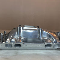 Polished Aluminum Intake Manifold For Big Block Chevy. Dual Plane Air Gap Design, Oval Port