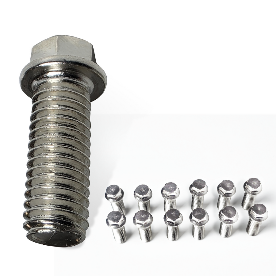 Chrome Header Bolts Set of 12 – 3/8-16 for Small & Big Block V8