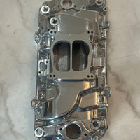 Polished Aluminum Intake Manifold for Big Block Chevy High Rise, Dual Plane