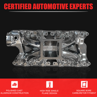 Polished Aluminum High Rise Single Plane Air Gap Intake Manifold Small Block Ford 289 302 Windsor