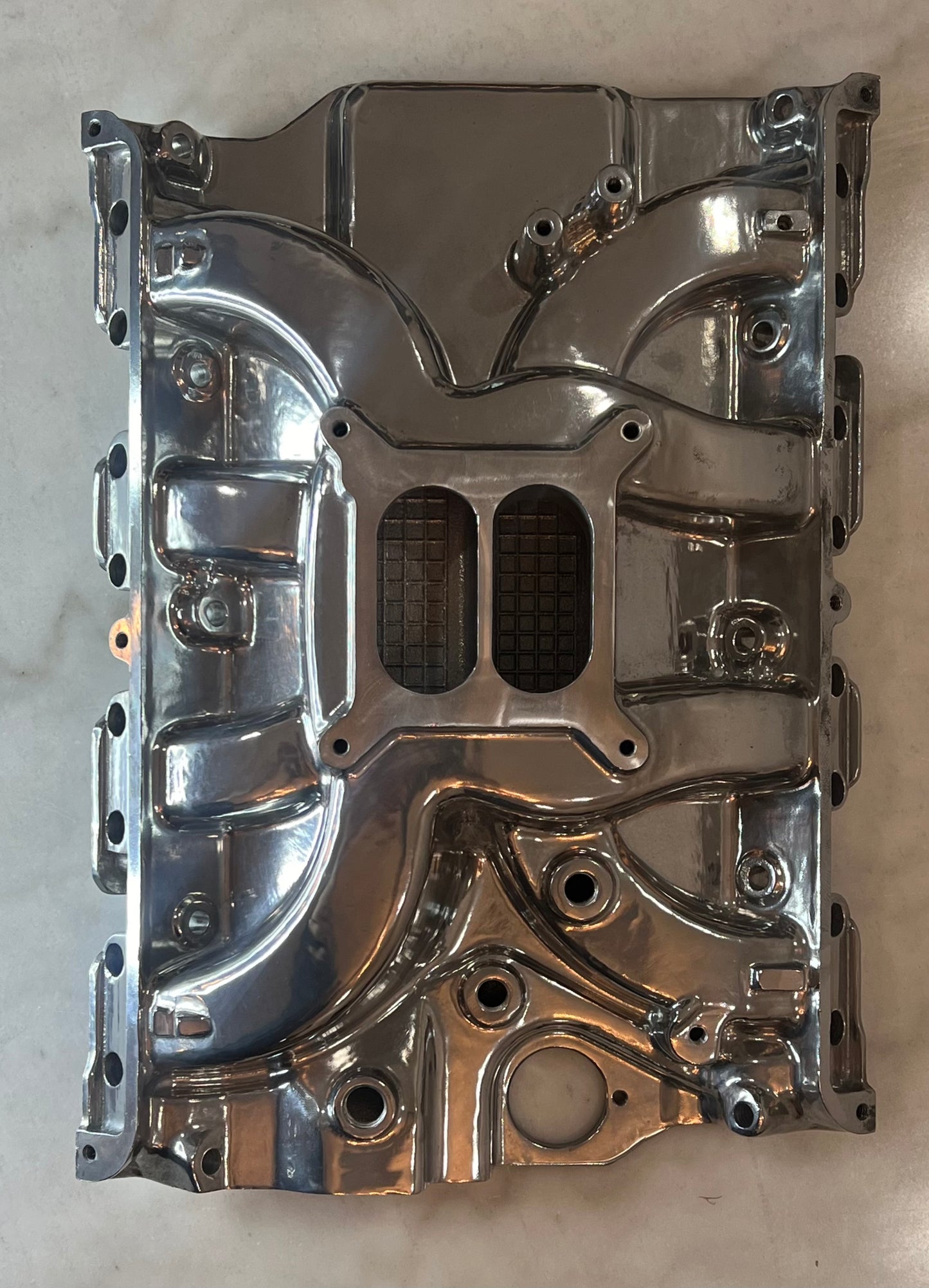 Polished Aluminum Intake Manifold For Ford FE Series  Dual Plane 1500-6500 RPM