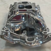 Polished Aluminum Dual Plane Air Gap Intake Manifold Dual Fits 1996-up SBC Chevy 350 (5.7L) Vortec engines.