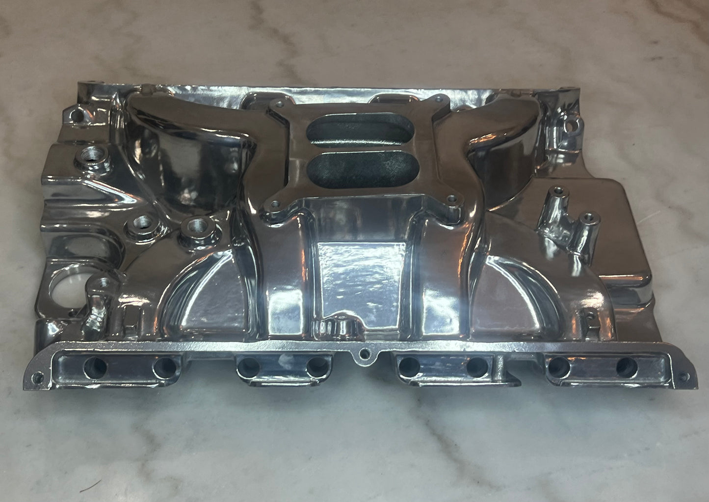 Polished Aluminum Intake Manifold For Ford FE Series  Dual Plane 1500-6500 RPM