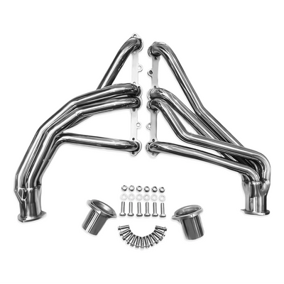 Polished Stainless Steel SBC Long Tube Headers with Standard Gaskets