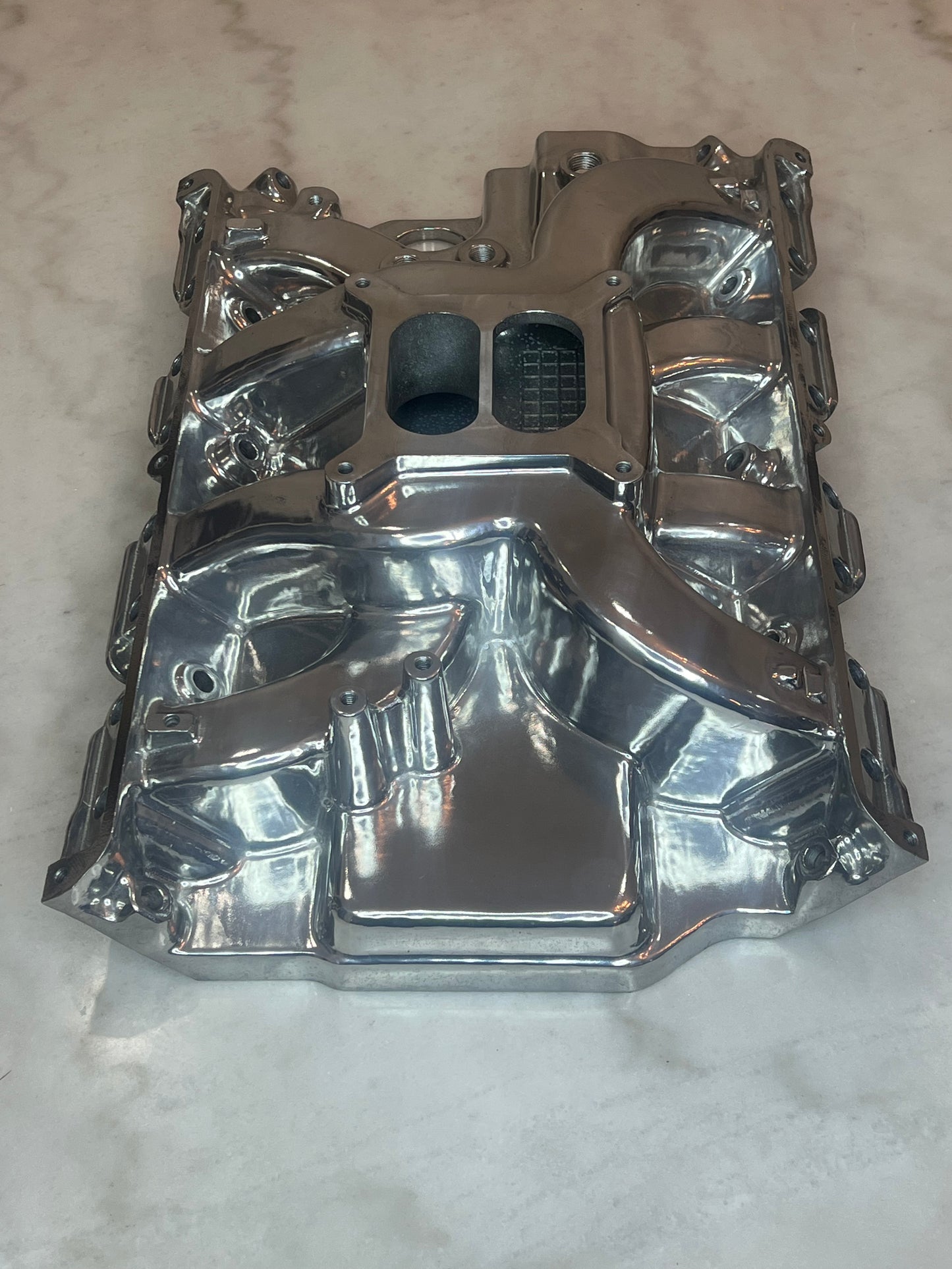 Polished Aluminum Intake Manifold For Ford FE Series  Dual Plane 1500-6500 RPM