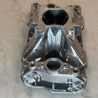 Polished Aluminum Intake manifold 1955-1995 SBC 262-400, Hi-Rise Single Plane