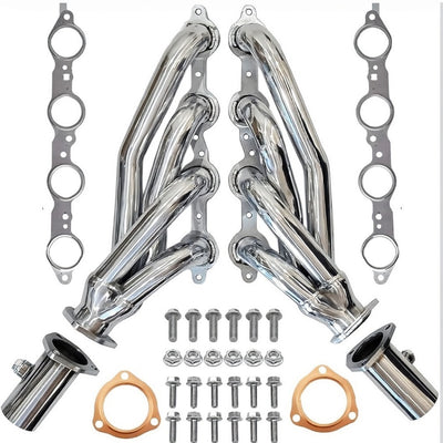 Black LS Swap Shorty Headers – Block Hugger Tight Clearance with MLS and Copper Gaskets