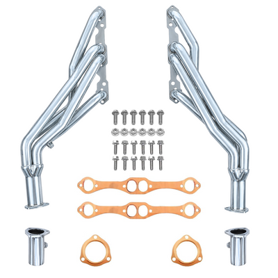 Ceramic Coated Long Tube Exhaust Headers for 1988-1998 Chevy GMC K1500 K2500 Tahoe Yukon Suburban Blazer 5.0 5.7 305 350 4WD 4X4 1-5/8 Inch Primaries 2-1/2 Inch Collectors 88-98
