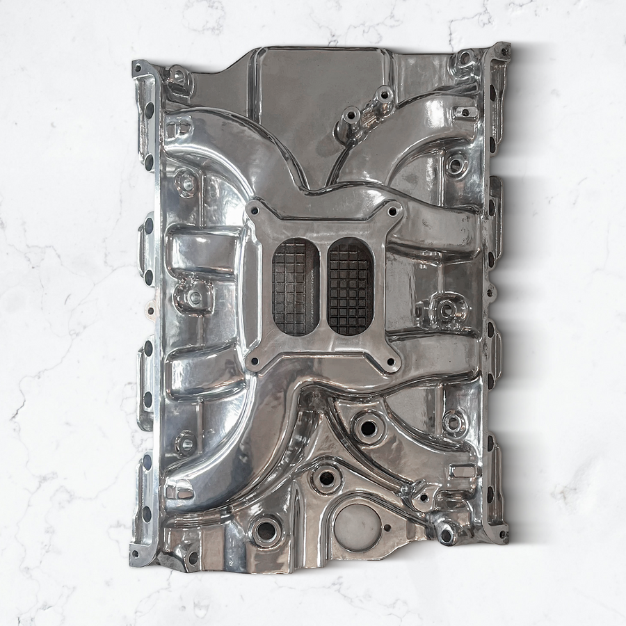 Polished Aluminum Intake Manifold For Ford FE Series  Dual Plane 1500-6500 RPM