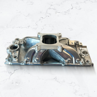 Polished Aluminum Intake Manifold for Big Block Chevy, Oval Port, Single Plane, Air Gap Style.