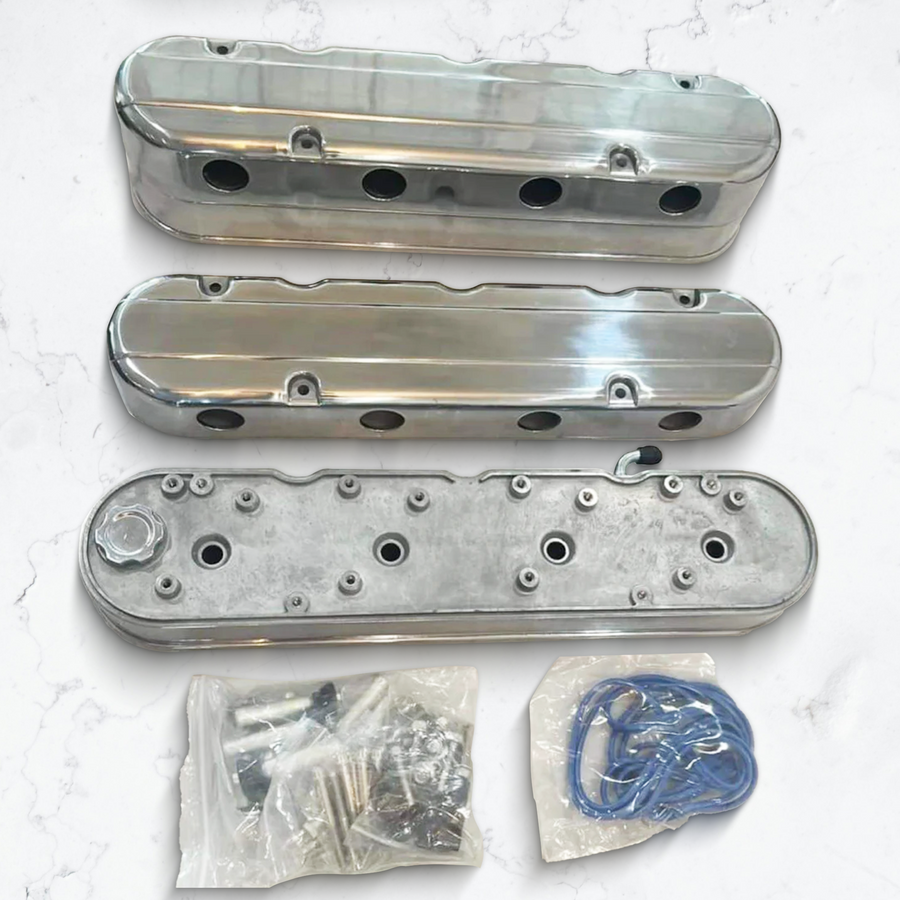 Polished Aluminum Valve Covers With Coil Covers for GM Gen III/IV LS Engines