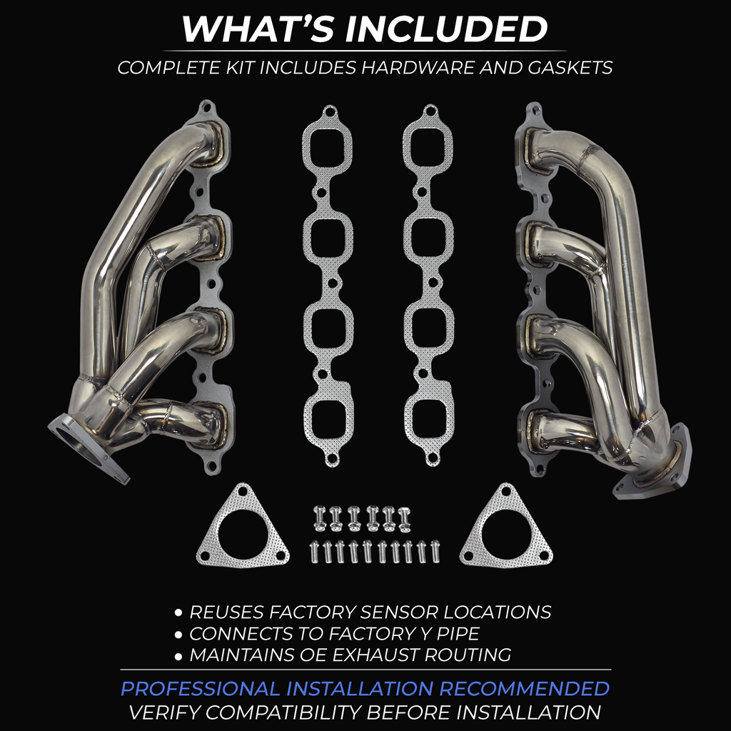 Stainless Shorty Headers – 2014–2020 GM 5.3 6.2 – Certified Automotive ...