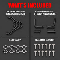Exhaust Header for 2007–2013 GM 4.8L/5.3L/6.0L – Black Coated