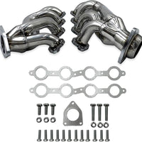Exhaust Headers Polished 304 Stainless Steel for 2002-2013 Chevy GMC Silverado Sierra Tahoe Yukon Escalade  4.8L 5.3L 6.0L 6.2L V8 1 5/8 in. tube size