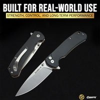 SliceElite Coyote EDC Knife 3.5 Inch D2 Steel Drop Point Blade Black Micarta Handle Button Lock Stainless Steel Pocket Clip Lightweight Folding Knife for Everyday Carry Camping Hunting Outdoor Use