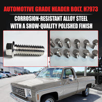 Header Bolts Chrome Set of 12 for Small Block and Big Block American V8 Engines 3/8-16 Thread Corrosion Resistant Alloy Steel for Chevy Ford Mopar Muscle Cars Hot Rods Restoration