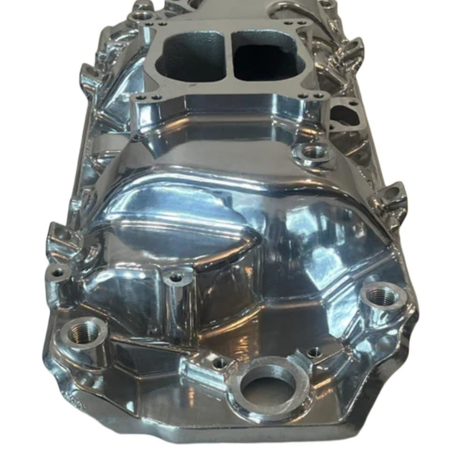 Polished Aluminum Dual Plane Intake Manifold for Chevy Big Block Oval Port Engines