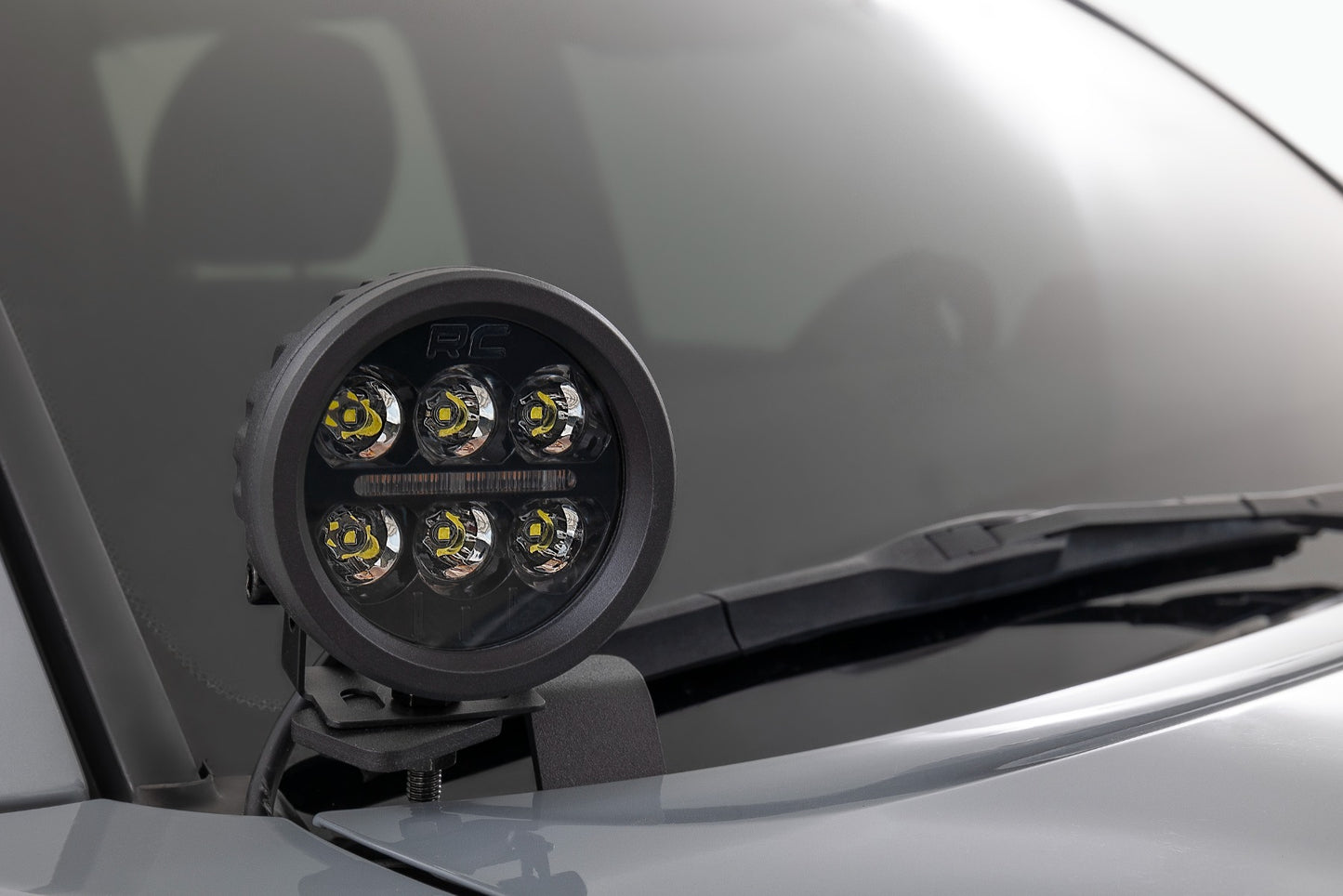 LED Light Kit | Ditch Mount | Black Series Round | 3.5 Inch | Amber DRL | Toyota Tacoma (16-23)